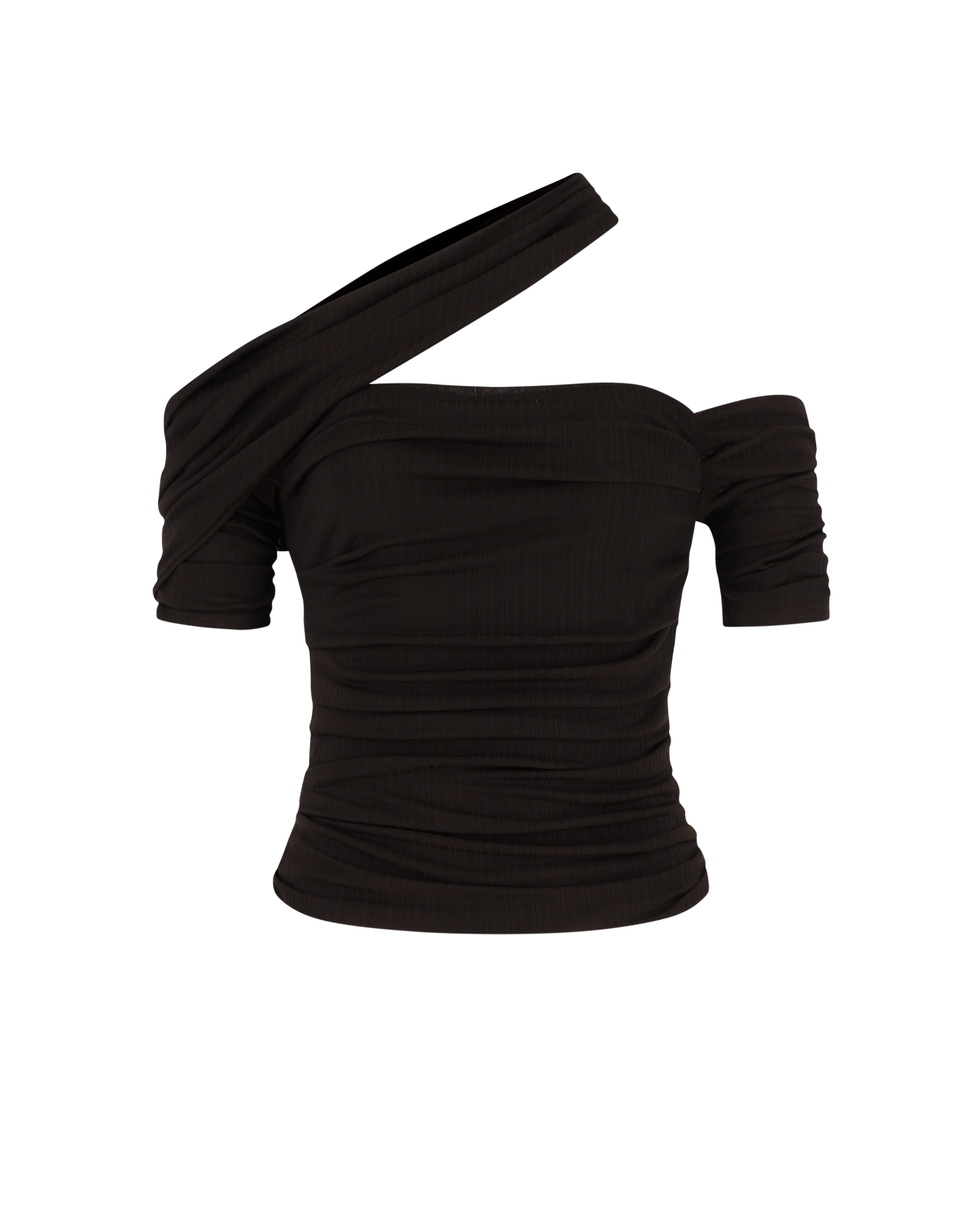 Asymmetric Ruched Jersey Top