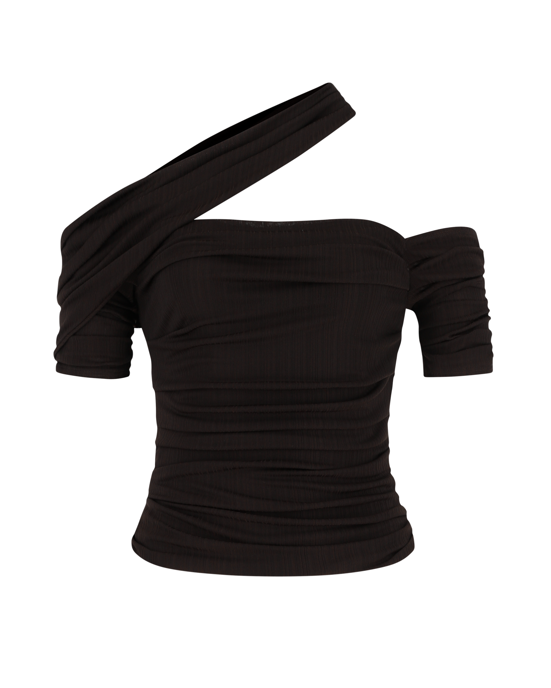 Asymmetric Ruched Jersey Top