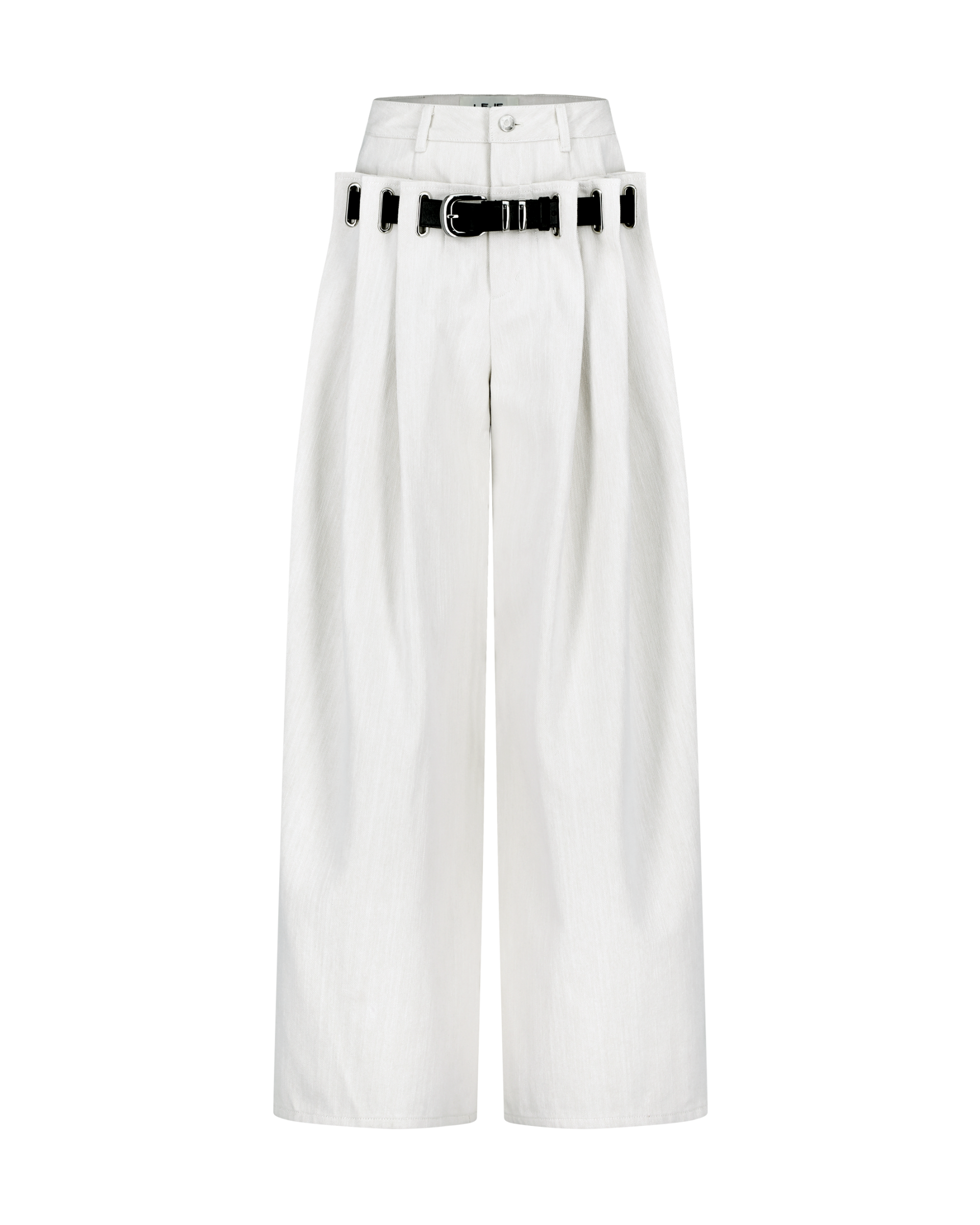 Double-Waist Belted Jeans