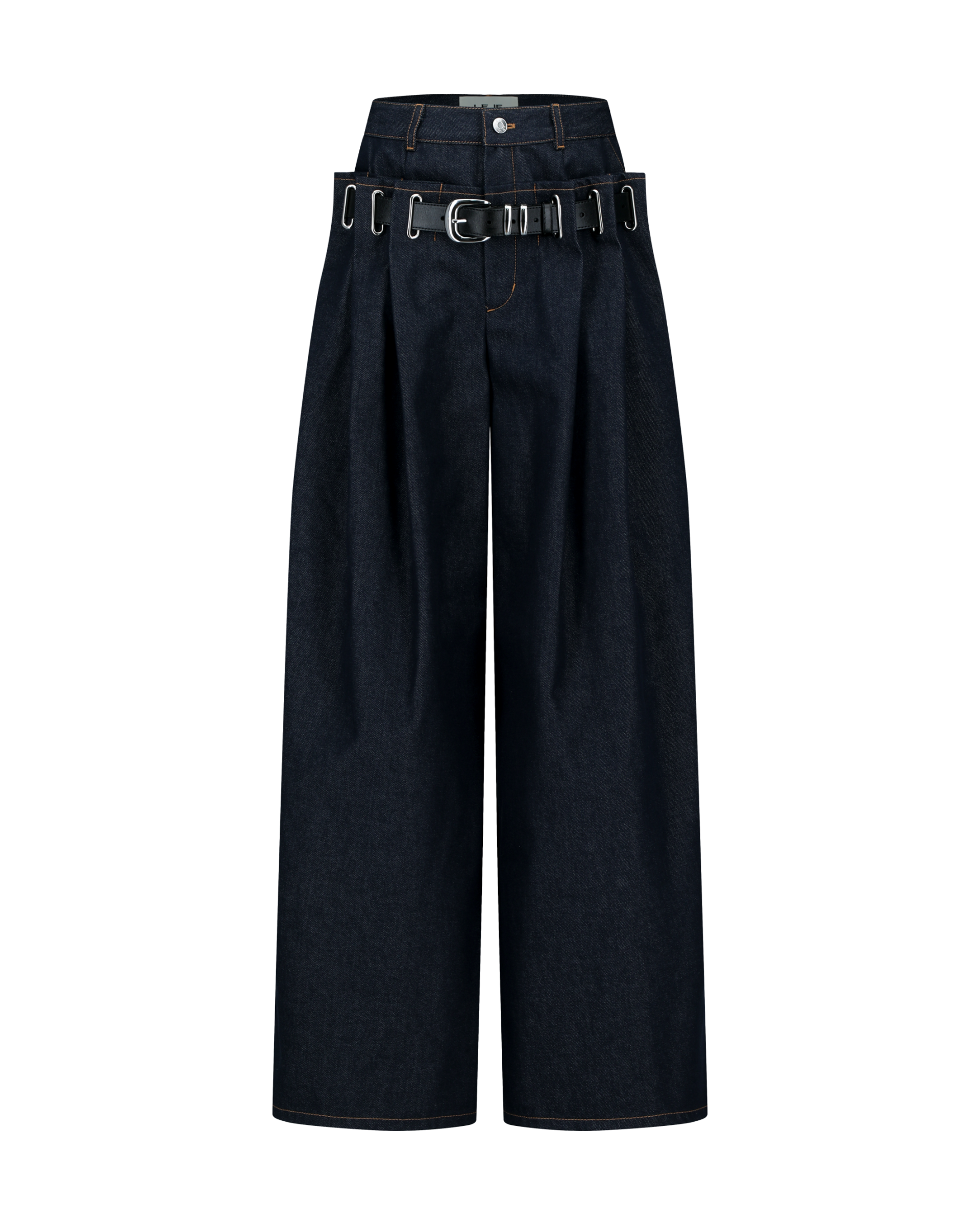 Double-Waist Belted Jeans