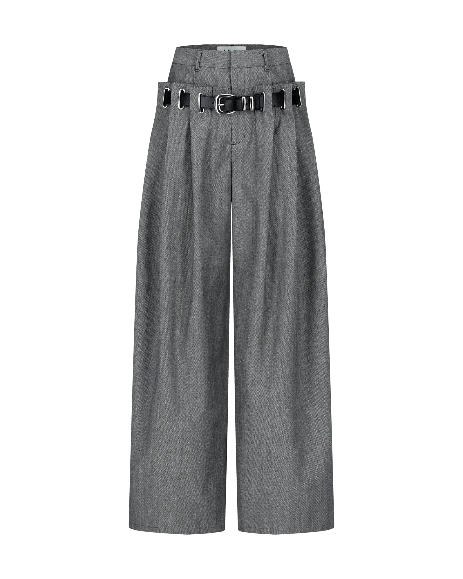 Double-Waist Belted Trousers