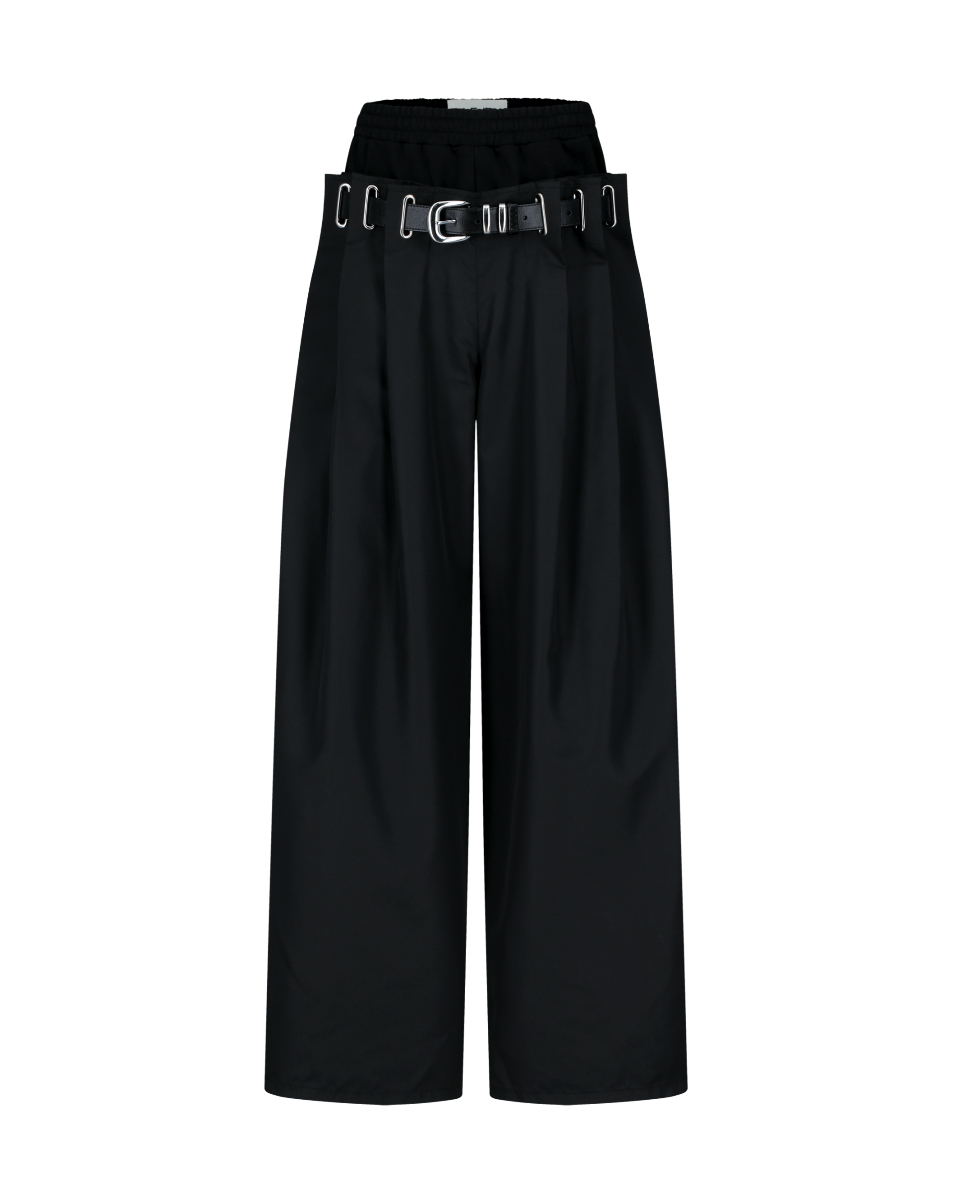 Double-Waist Belted Track Pants