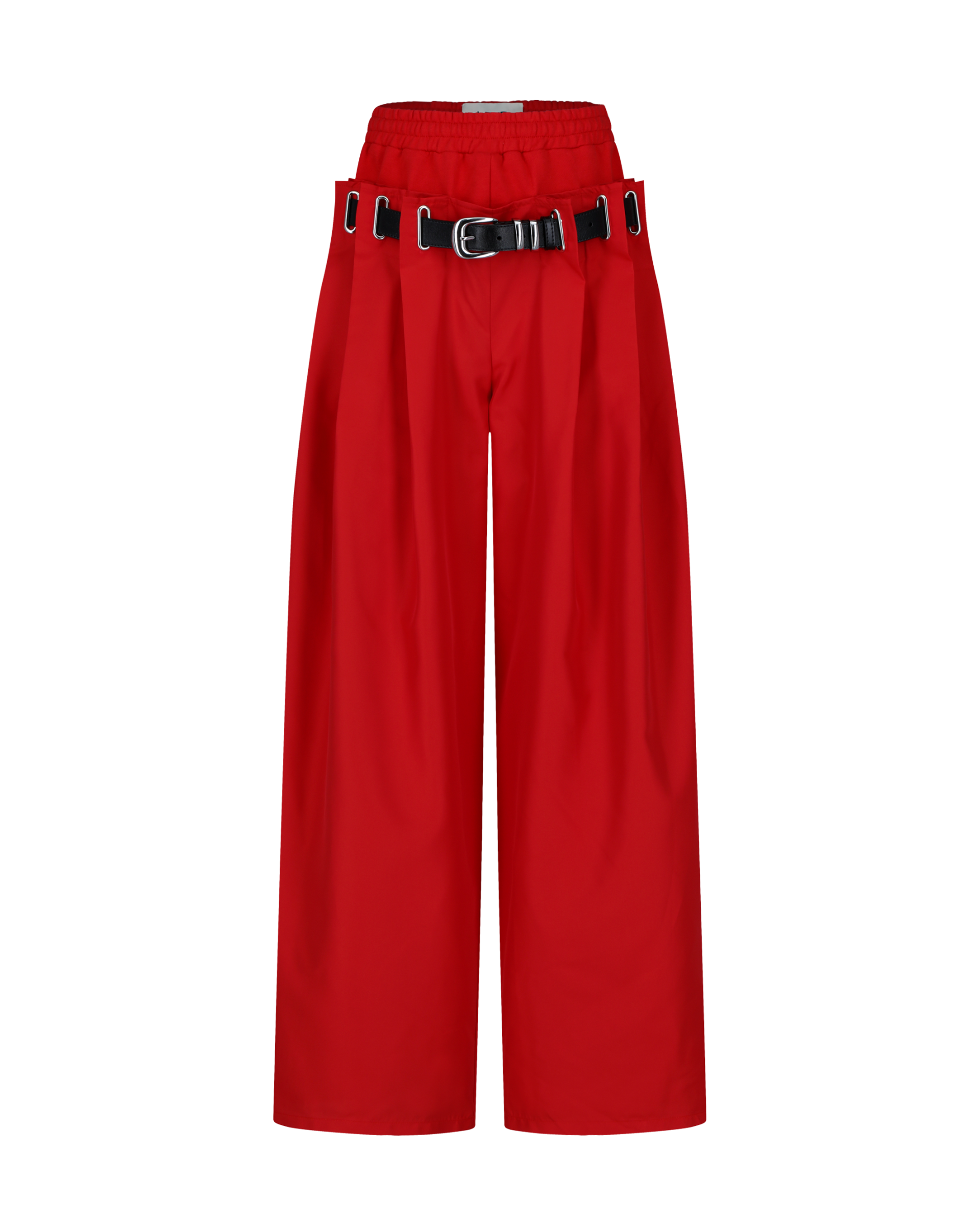 Double-Waist Belted Track Pants