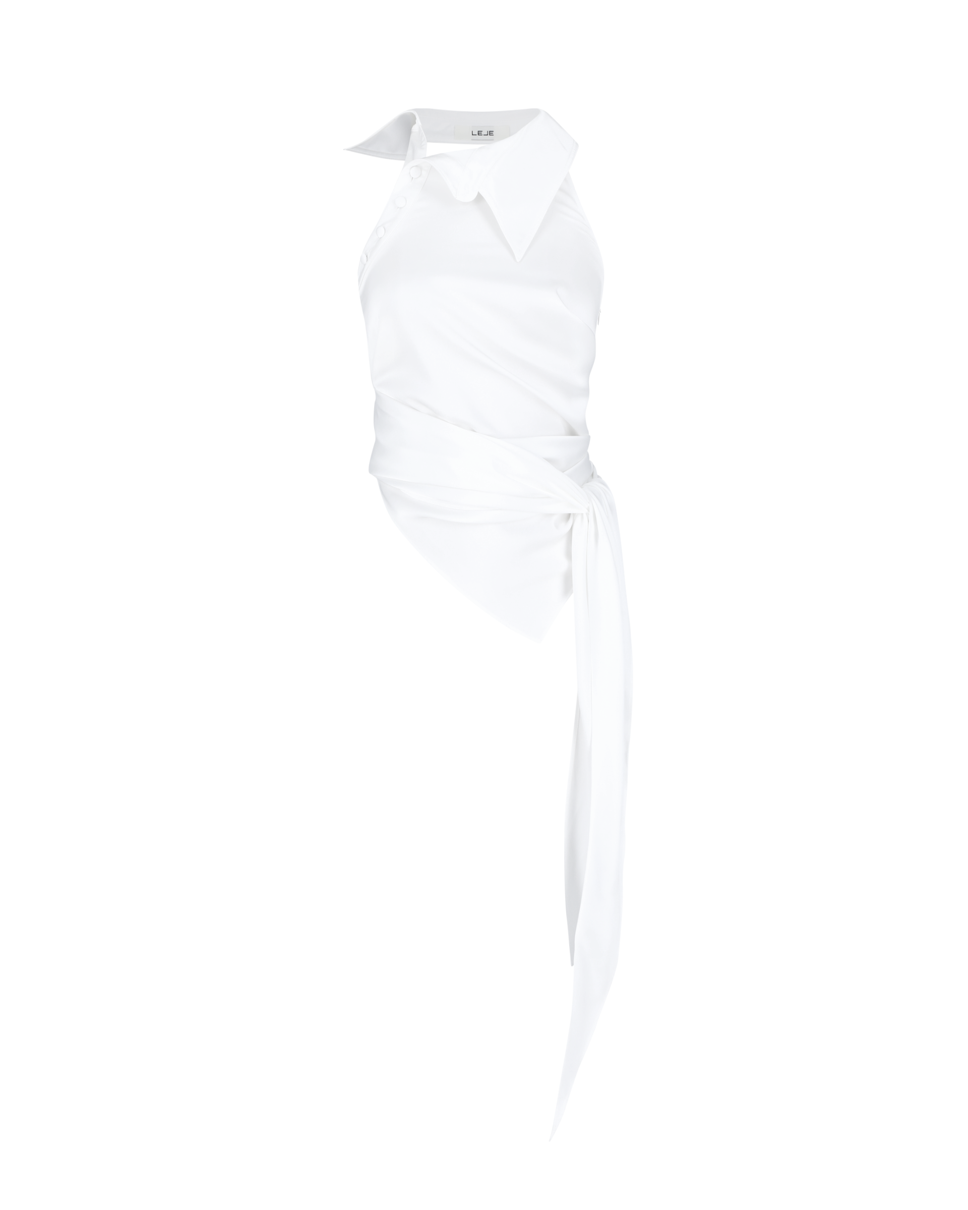 Asymmetric Draped Halter Shirt